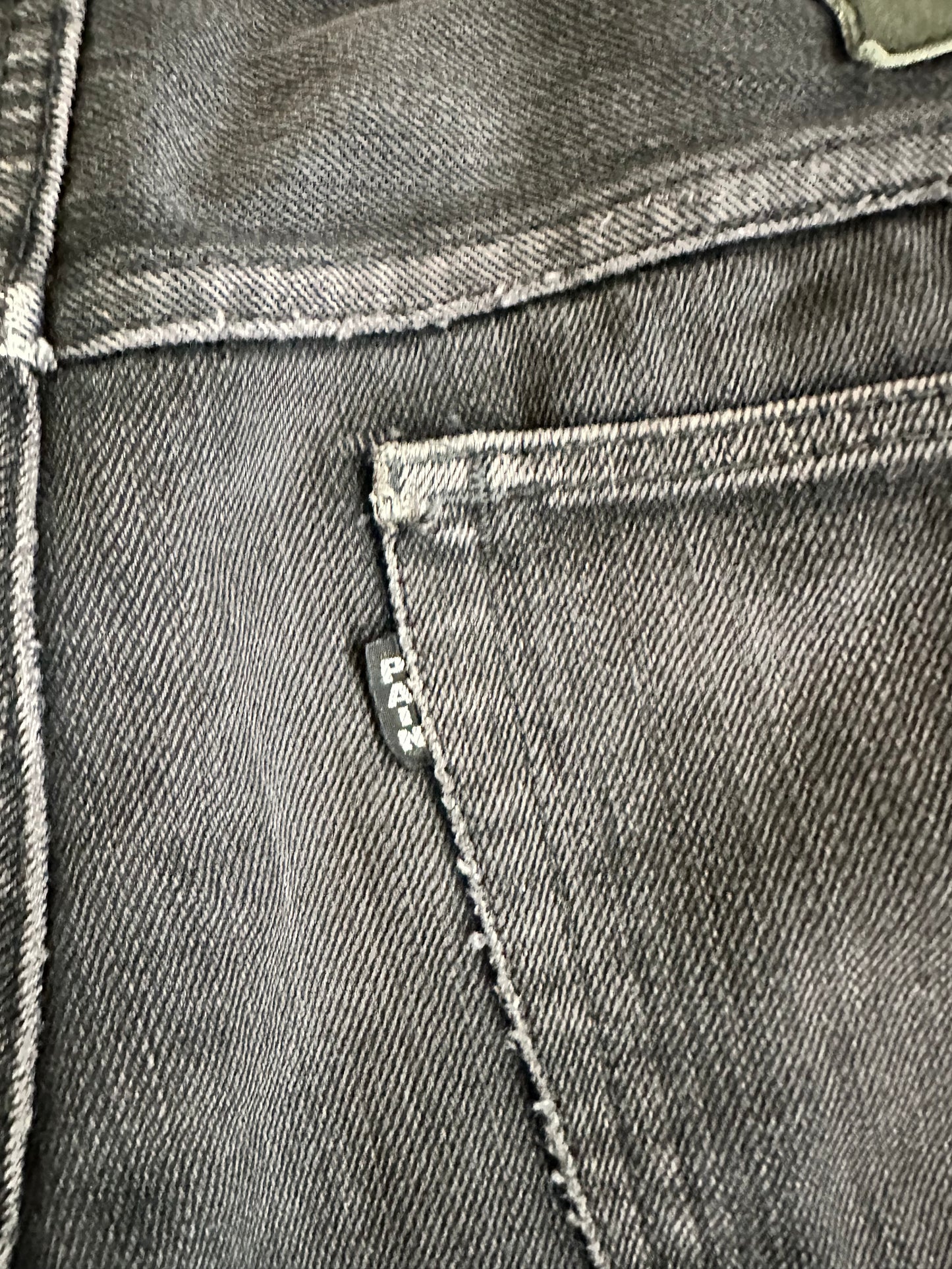 NUMBER (N)INE 05AW Crying Hearts Stretch Denim Pants Black