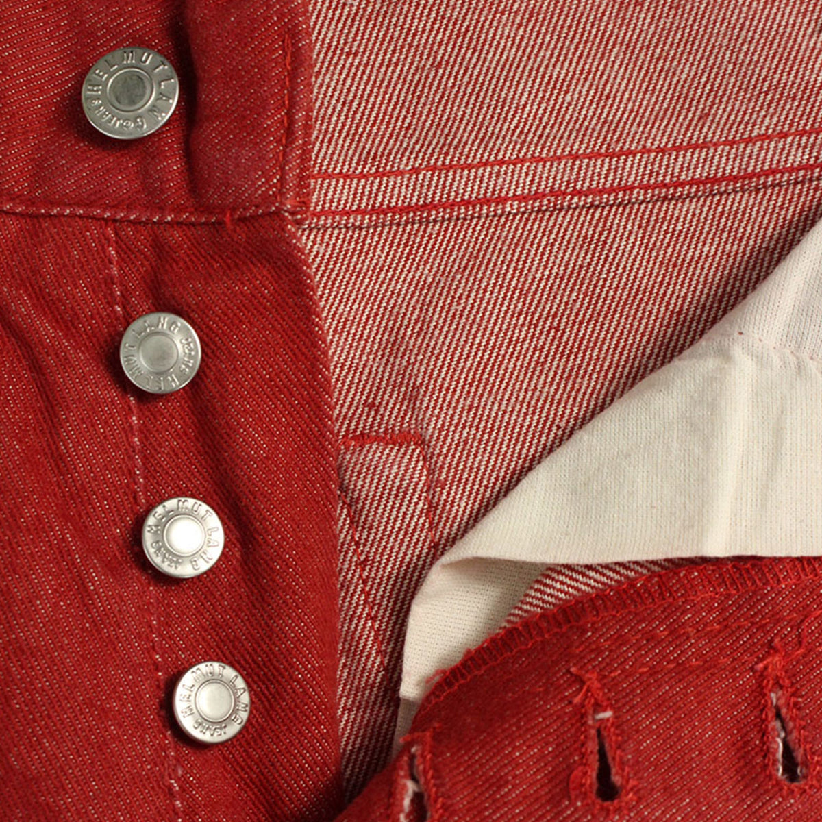 HELMUT LANG 1998 Red Denim Jeans Size 31 Inch