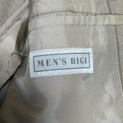 MEN'S BIGI 80s/90s Beige Glen Check Tailored Jacket