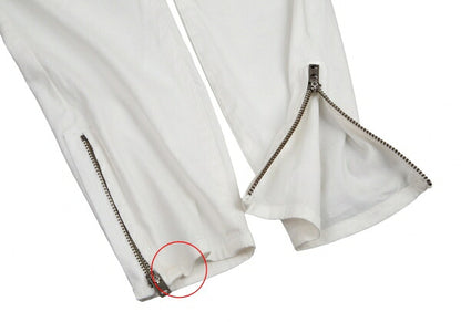 HELMUT LANG Hem Zip Stretch Pants White