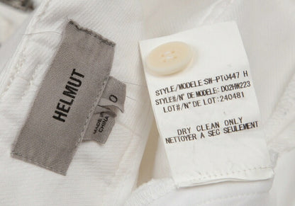 HELMUT LANG Hem Zip Stretch Pants White