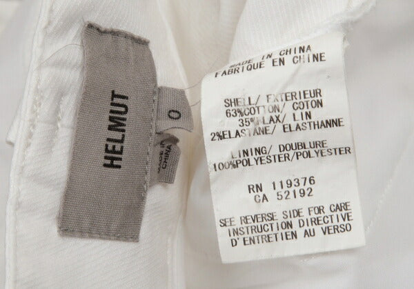 HELMUT LANG Hem Zip Stretch Pants White