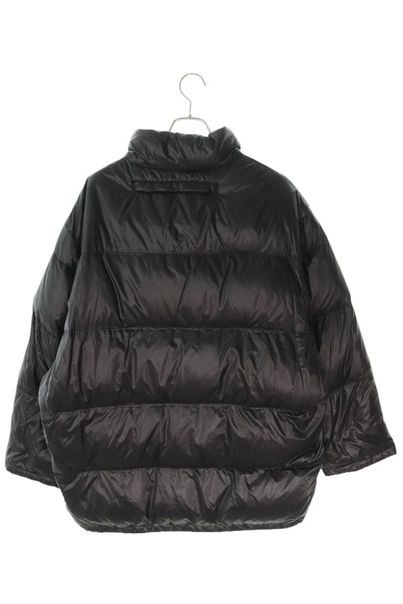 PRADA Triangle Logo Plate Down Jacket Black Size M