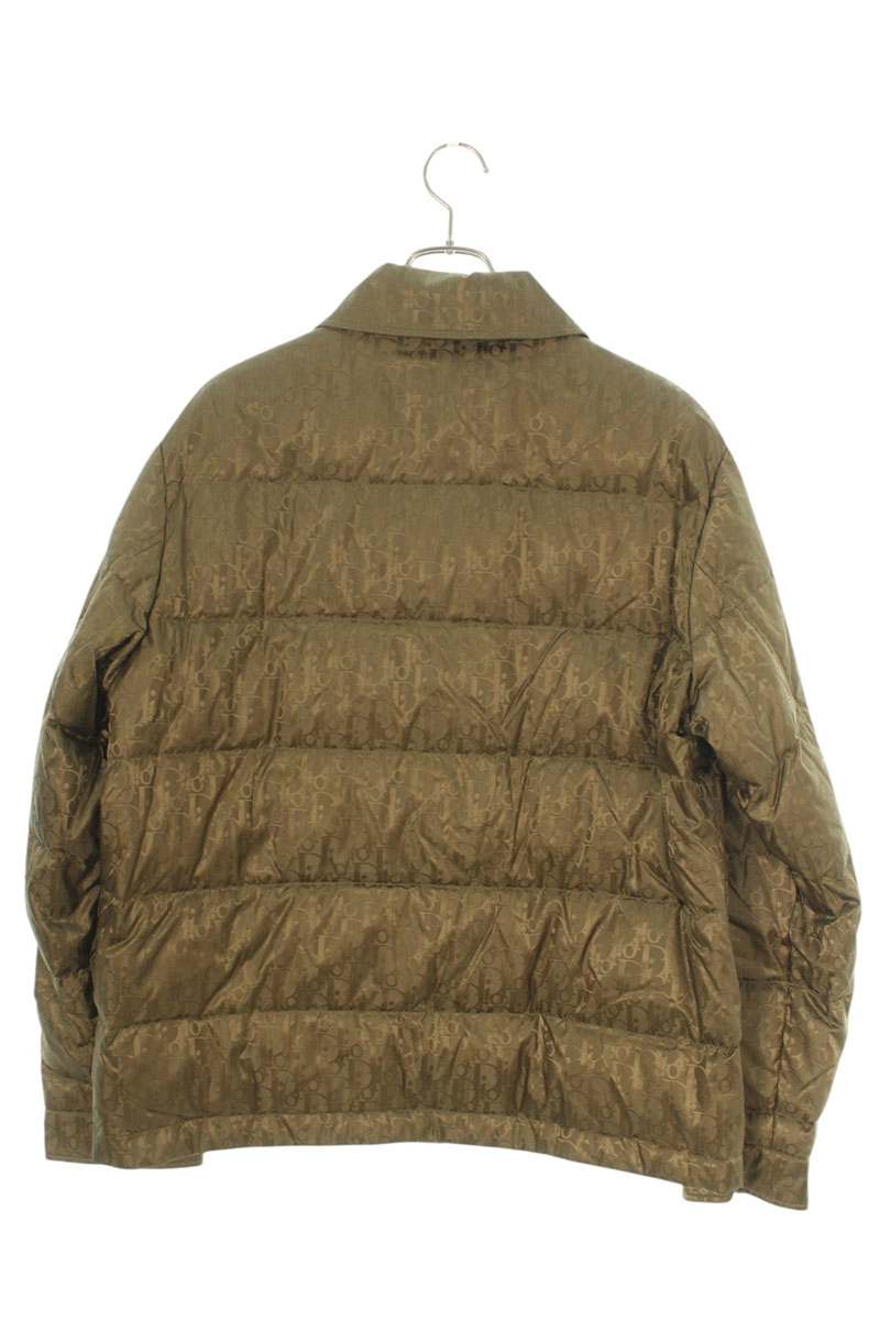 DIOR Oblique Pattern Nylon Down Jacket Brown Size M