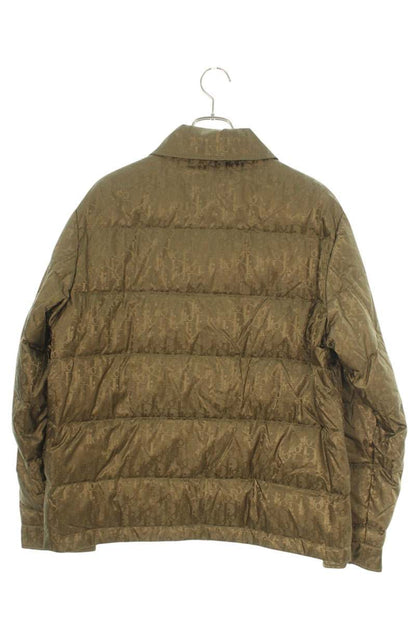 DIOR Oblique Pattern Nylon Down Jacket Brown Size M