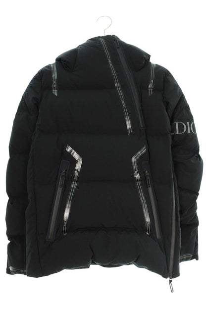 DIOR Logo Tape Half-Zip Pullover Down Jacket Black Size XS