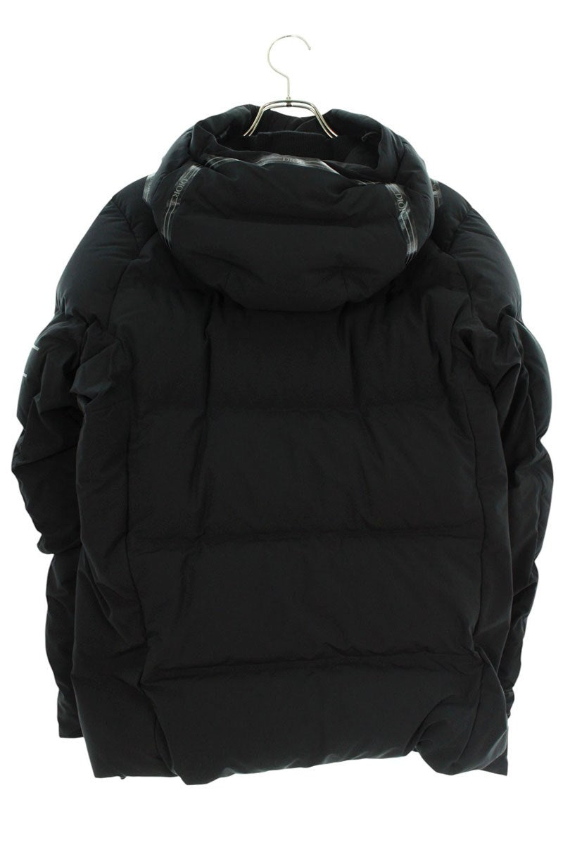 DIOR Logo Tape Half-Zip Pullover Down Jacket Black Size XS