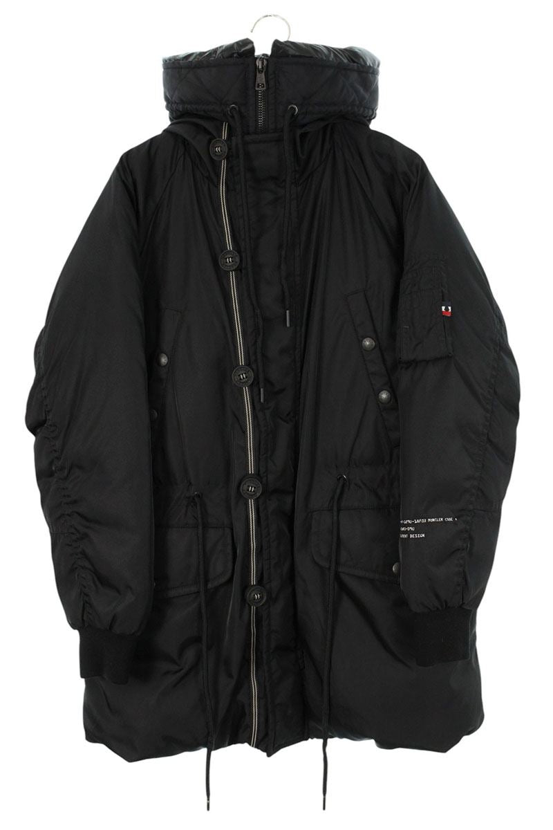 fragment design Moncler Back Print Down Jacket Black Size 1