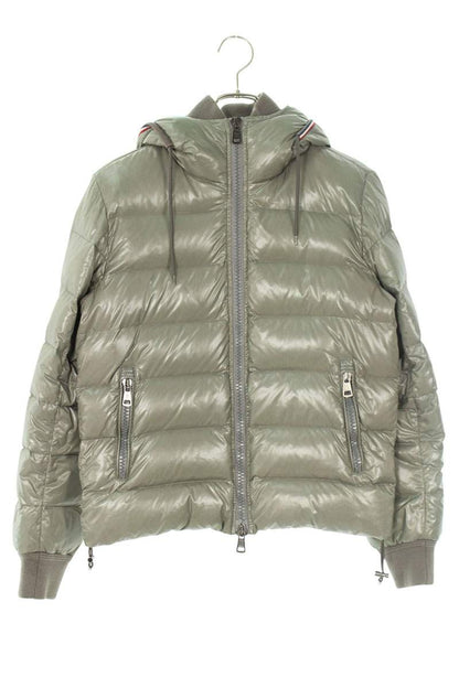 MONCLER Green Nylon Zip Hooded Down Jacket Size XS