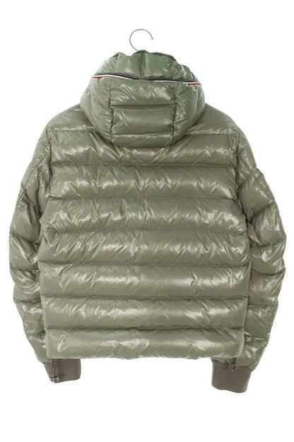 MONCLER Green Nylon Zip Hooded Down Jacket Size XS