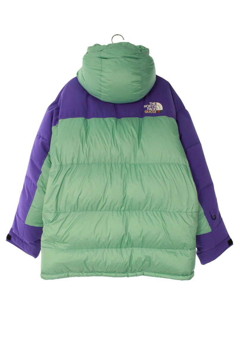 GUCCI x TNF Color Block Nylon Down Jacket Green Size XL