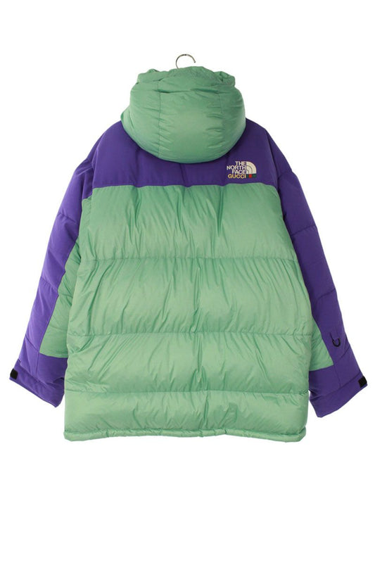 GUCCI x TNF Color Block Nylon Down Jacket Green Size XL