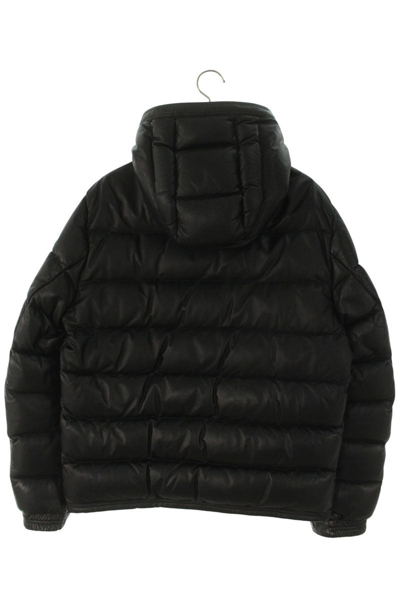 MONCLER Gebroulaz Leather Down Jacket Black Size 4