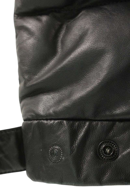 MONCLER Gebroulaz Leather Down Jacket Black Size 4