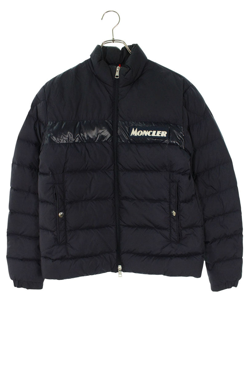 MONCLER Logo Patch Nylon Down Jacket Navy Size 0