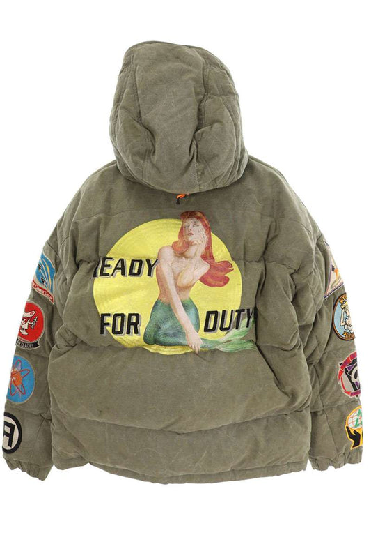 READYMADE Embroidered Down Jacket Green Size L