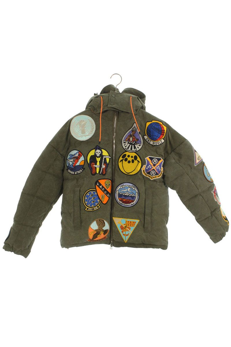 READYMADE Embroidered Down Jacket Green Size S