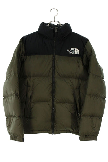 The North Face Logo Down Jacket Green x Black Size L