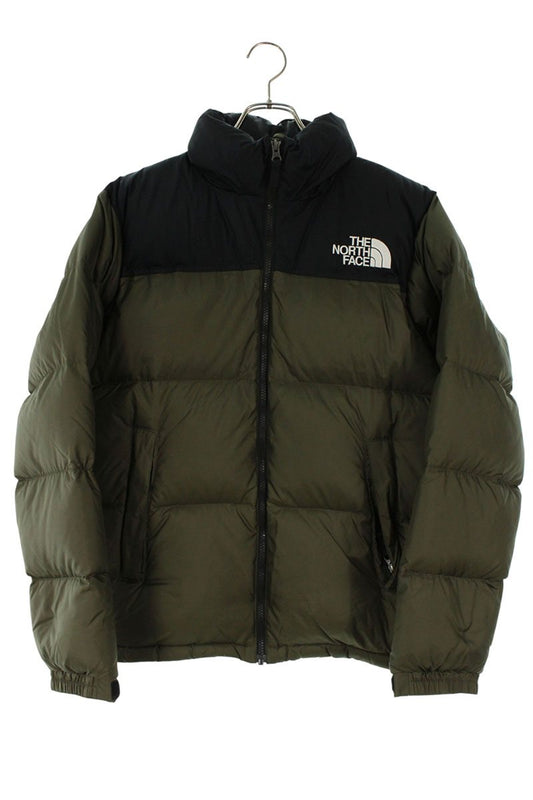 The North Face Logo Down Jacket Green x Black Size L