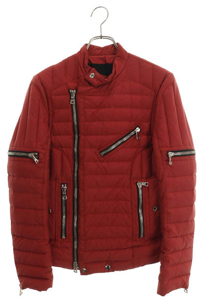 Balmain BHR BLOUSON RIDERS Red Size XS