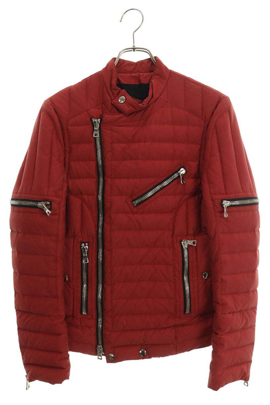 Balmain BHR BLOUSON RIDERS Red Size XS