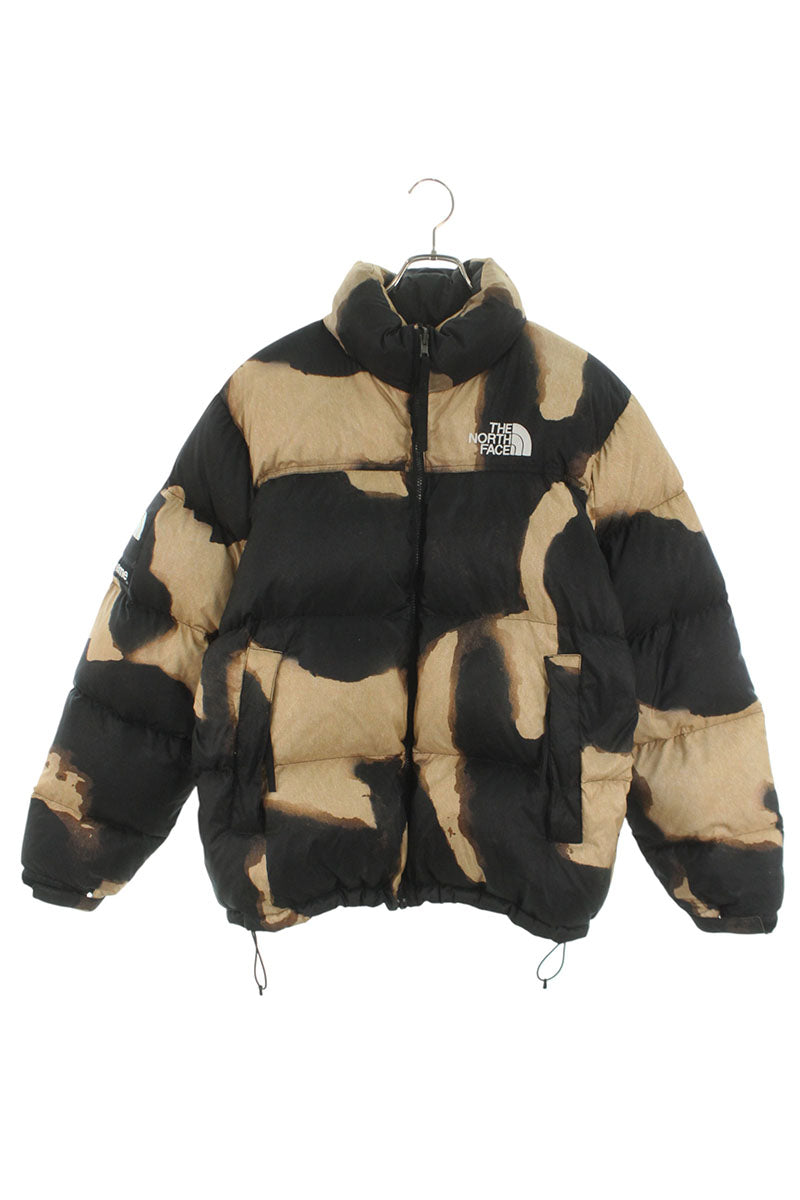 Supreme x The North Face 21AW Bleached Denim Print Nuptse Jacket Size L