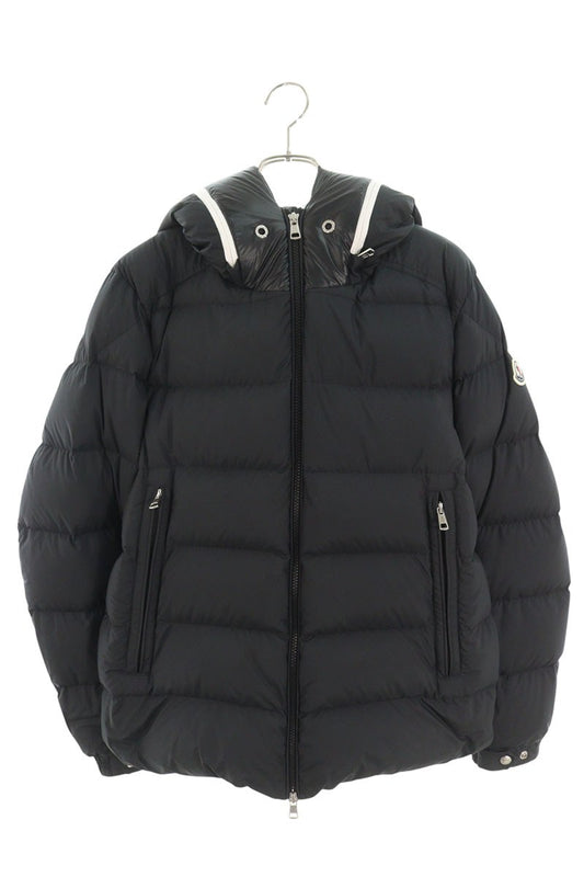 MONCLER Logo Print Hooded Nylon Down Jacket Black Size M