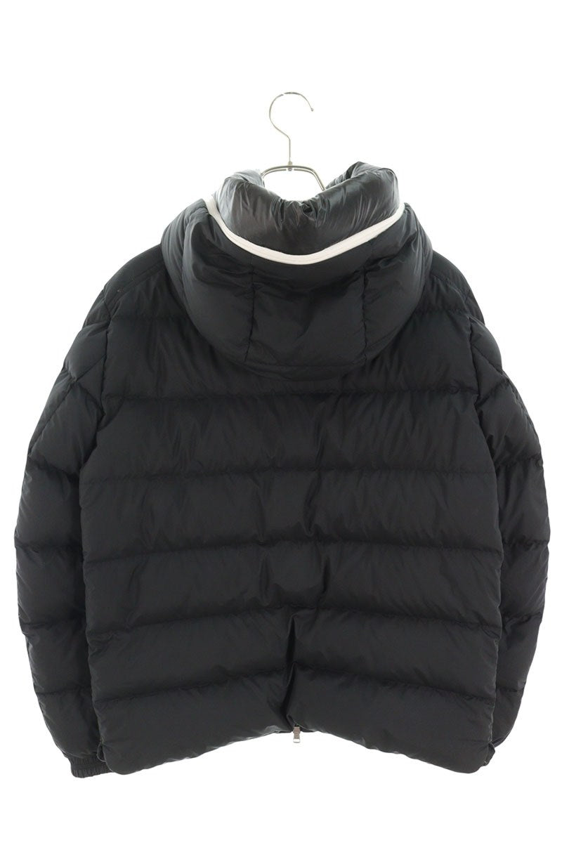MONCLER Logo Print Hooded Nylon Down Jacket Black Size M