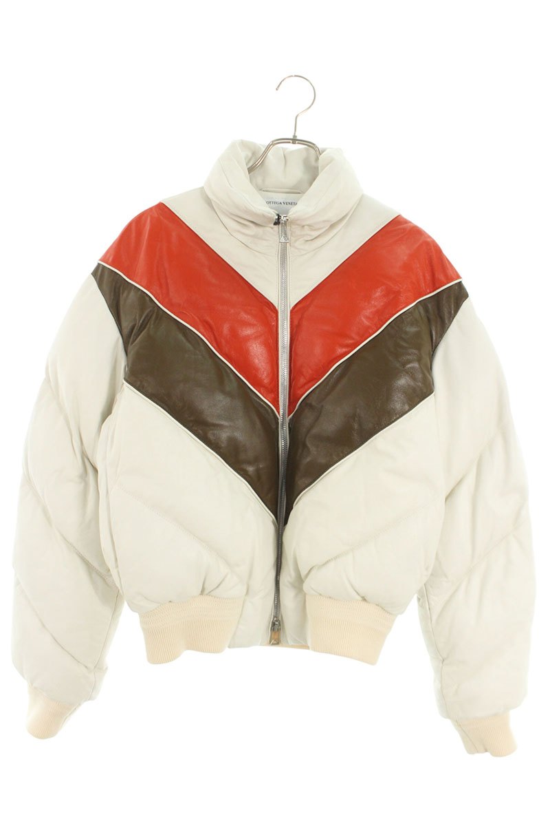BOTTEGA VENETA Bicolor Leather Down Jacket Multi Size S
