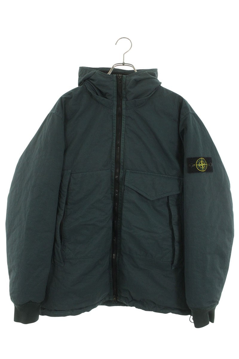 Stone Island Logo Patch Down Jacket Green Size L