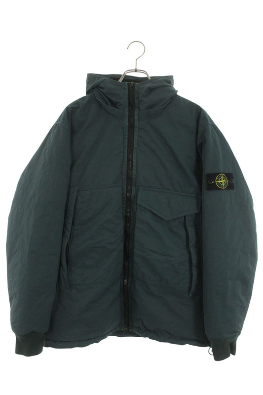 Stone Island Logo Patch Down Jacket Green Size L