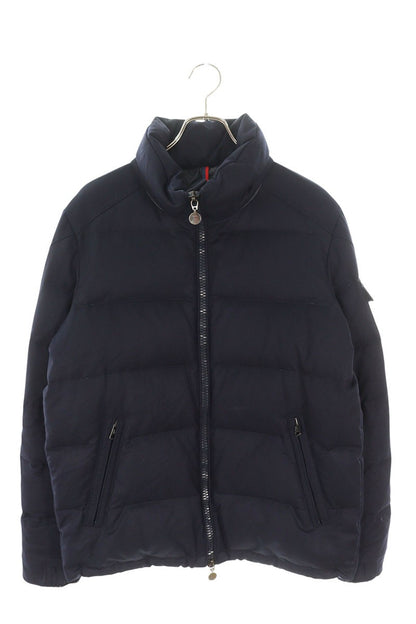 Moncler Logo Patchwork Wool Zip Up Down Jacket Blue Size 4