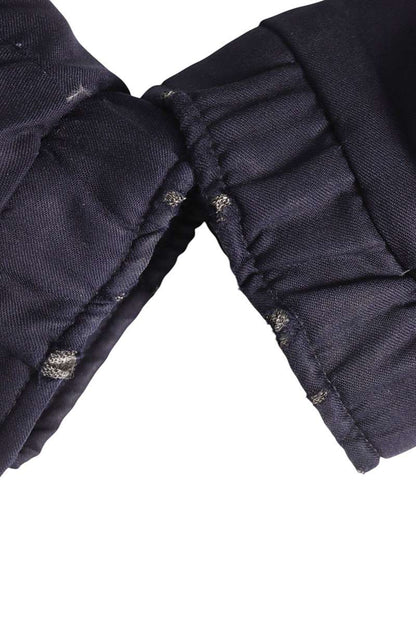 Moncler Logo Patchwork Wool Zip Up Down Jacket Blue Size 4