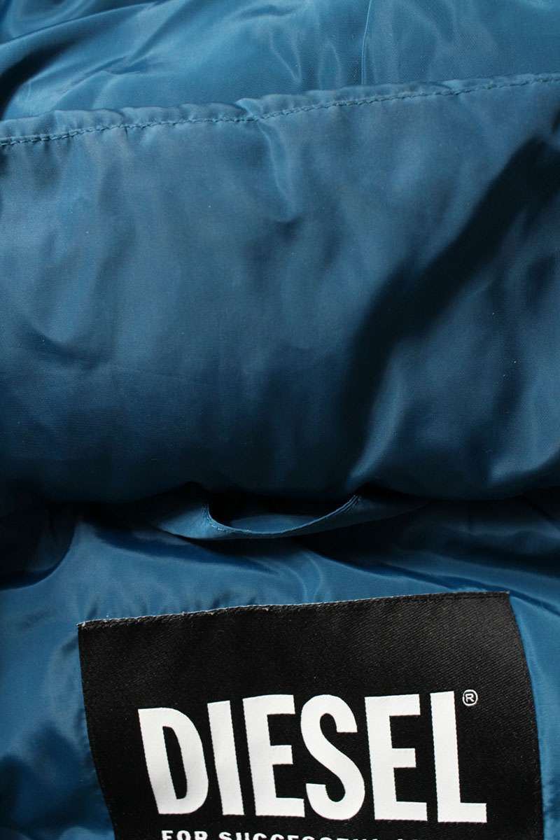 Diesel Logo Print Down Jacket Blue Size S