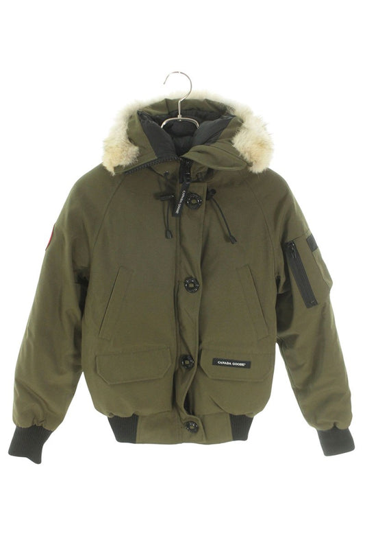 Canada Goose Fur Hooded Down Jacket Green Size XS