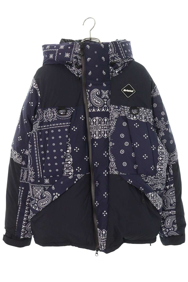 F.C.R.B All-Over Print Down Jacket Blue Size M