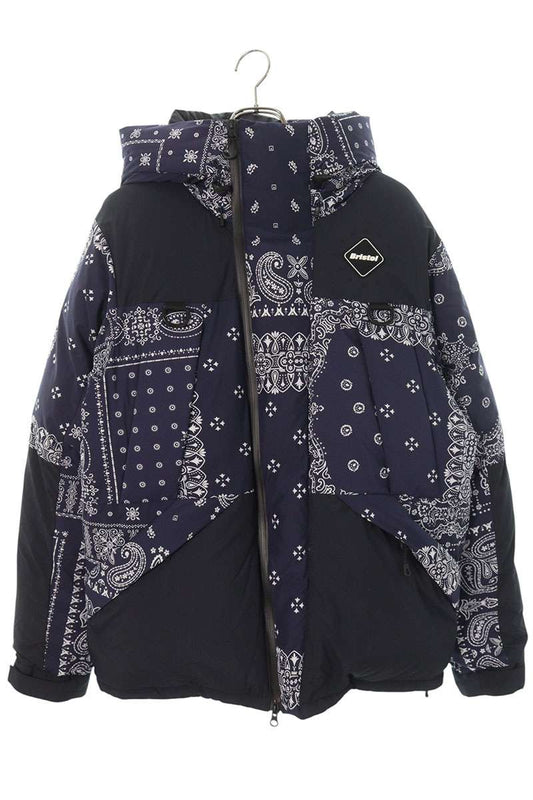 F.C.R.B All-Over Print Down Jacket Blue Size M