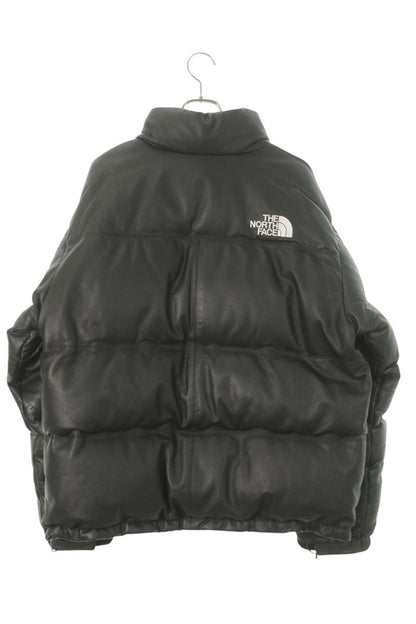 SUPREME x TNF 17AW Leather Nuptse Jacket Black Size XL