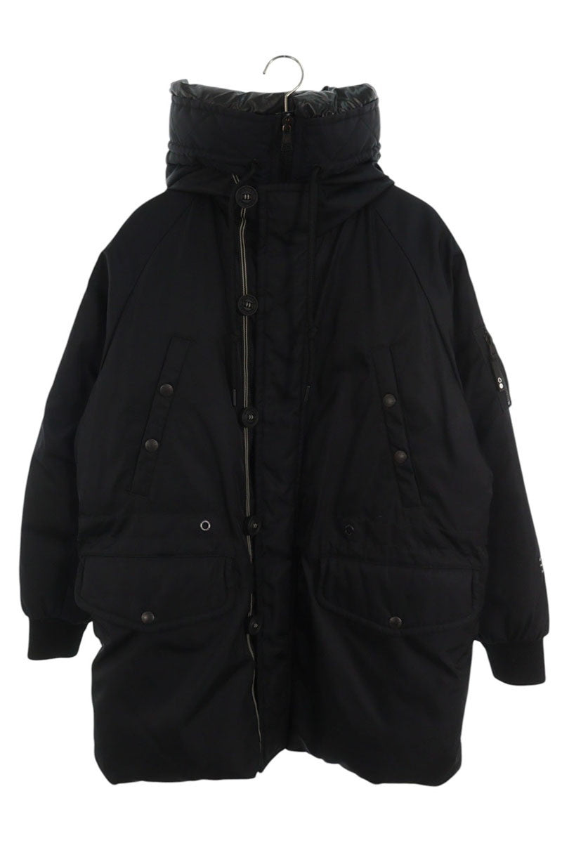 Moncler Genius Back Print Long Down Jacket Black Size XS