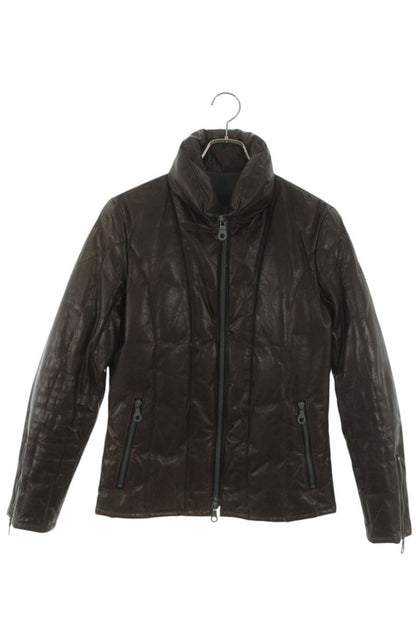 Isamu Katayama Backlash Leather Down Jacket Brown Size S