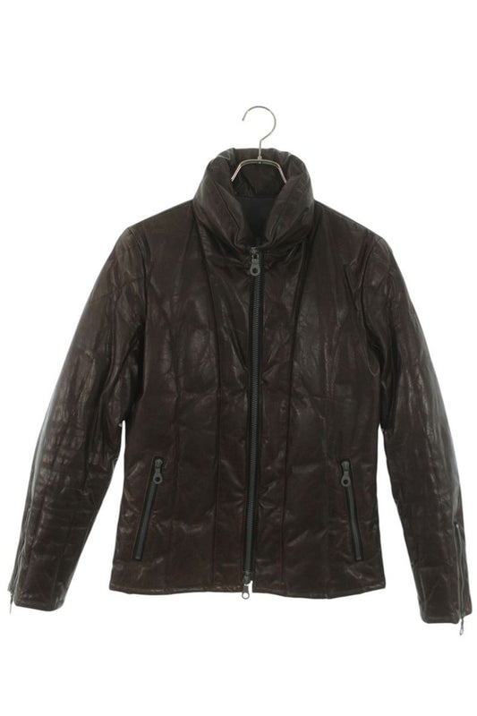 Isamu Katayama Backlash Leather Down Jacket Brown Size S