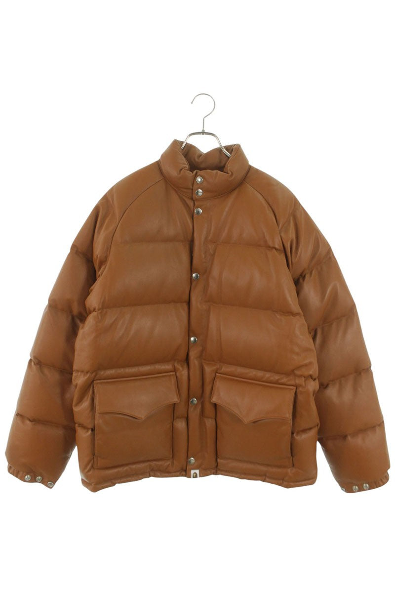 A BATHING APE 25th Anniv. Ltd Ed. Leather Down Brown Size L