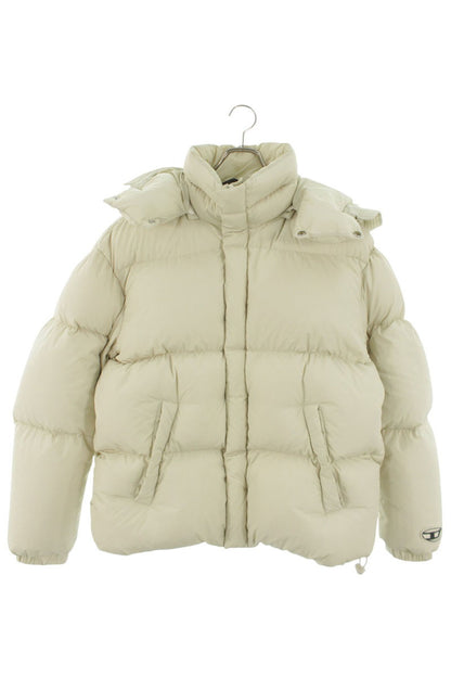 Diesel Hooded Down Jacket Beige Size L