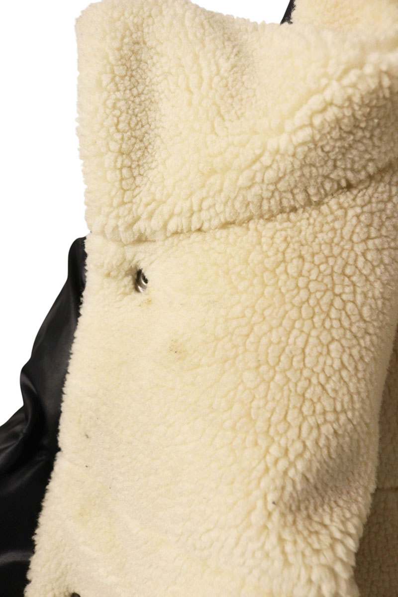 SAINT LAURENT PARIS Faux Shearling Puffer Down Black Size M