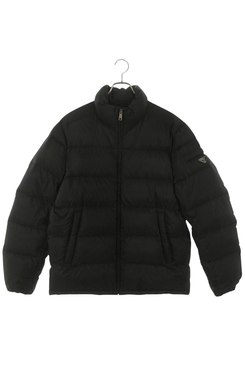 PRADA Sleeve Logo Plate Down Jacket Black Size L
