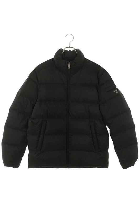 PRADA Sleeve Logo Plate Down Jacket Black Size L