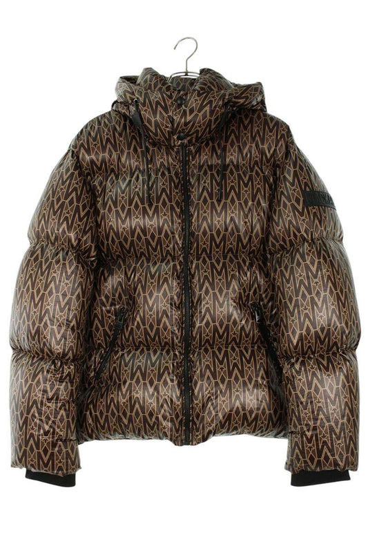 Mackage All-Over Print Down Jacket Brown Size 38