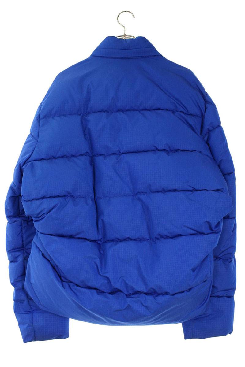 BALENCIAGA Logo Print C-Shape Down Jacket Blue Size M