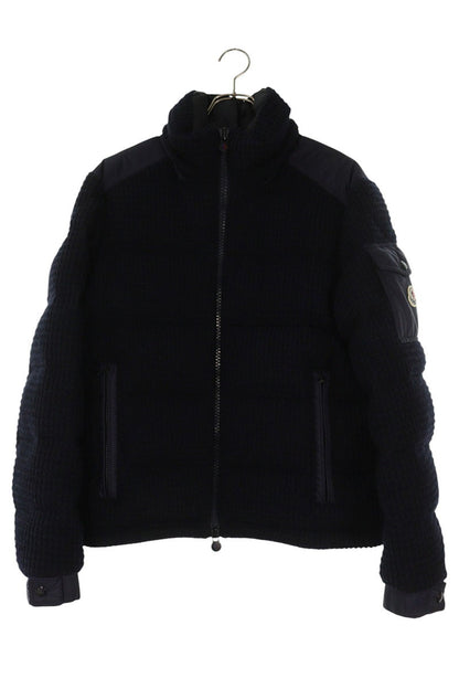 MONCLER Lagdei Knit Panel Down Jacket Navy Size M