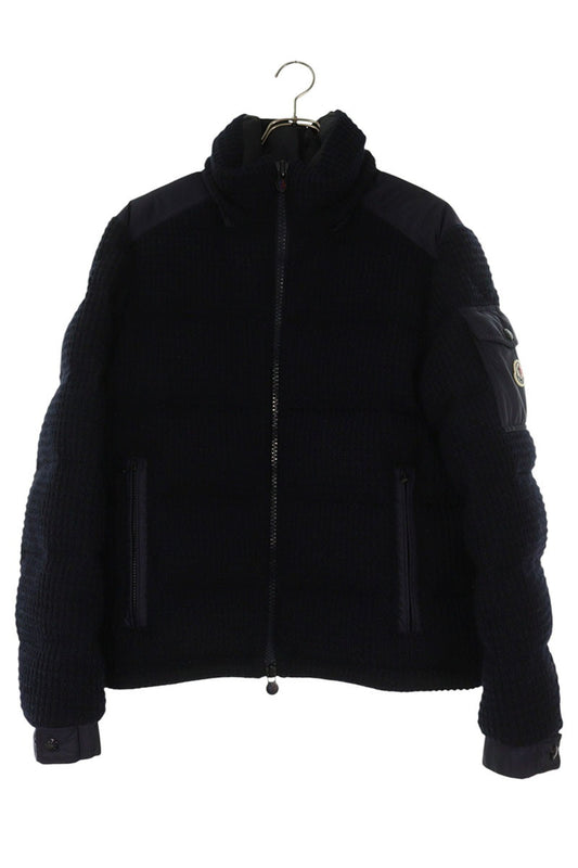 MONCLER Lagdei Knit Panel Down Jacket Navy Size M